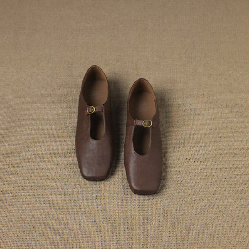 Kleva Mary-Jane-Flats aus echtem Leder