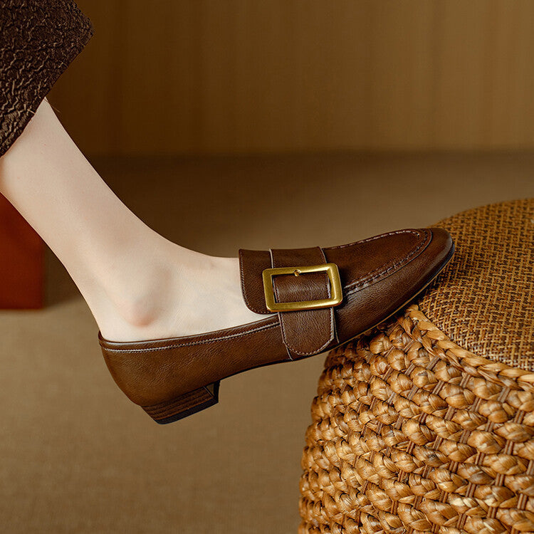 Chaussures Rizon à boucle de ceinture en cuir véritable