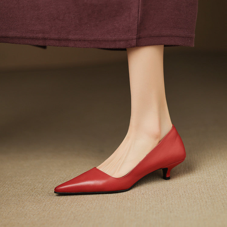 Tacones Vienna de cuero genuino