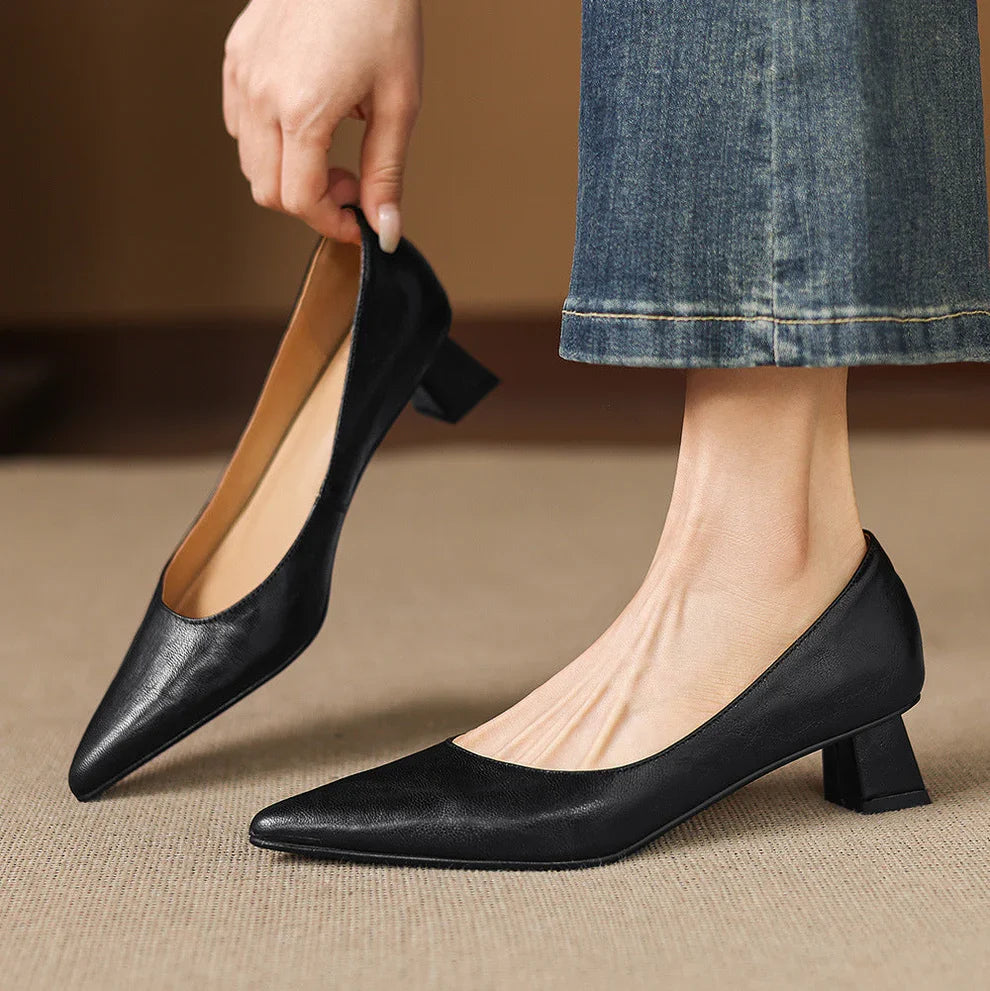 Tacones de cuero genuino Aelya