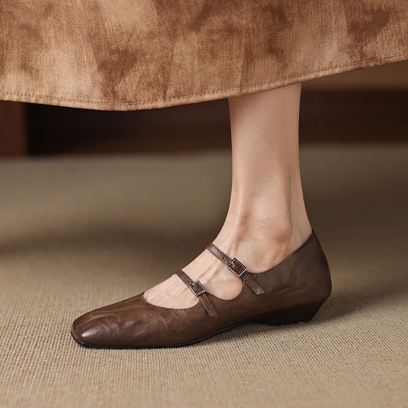 Chaussures plates Orik en cuir véritable
