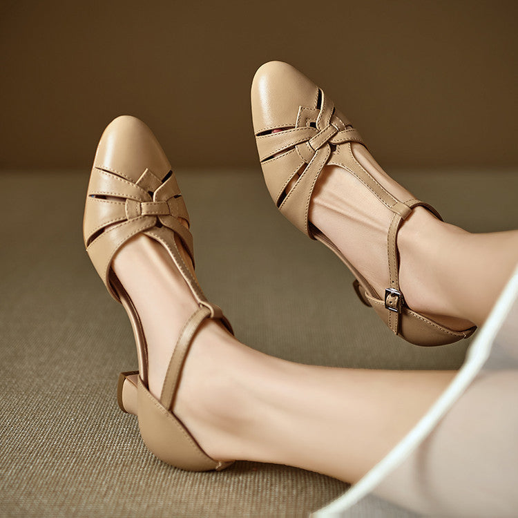 Tacones Romira de cuero genuino