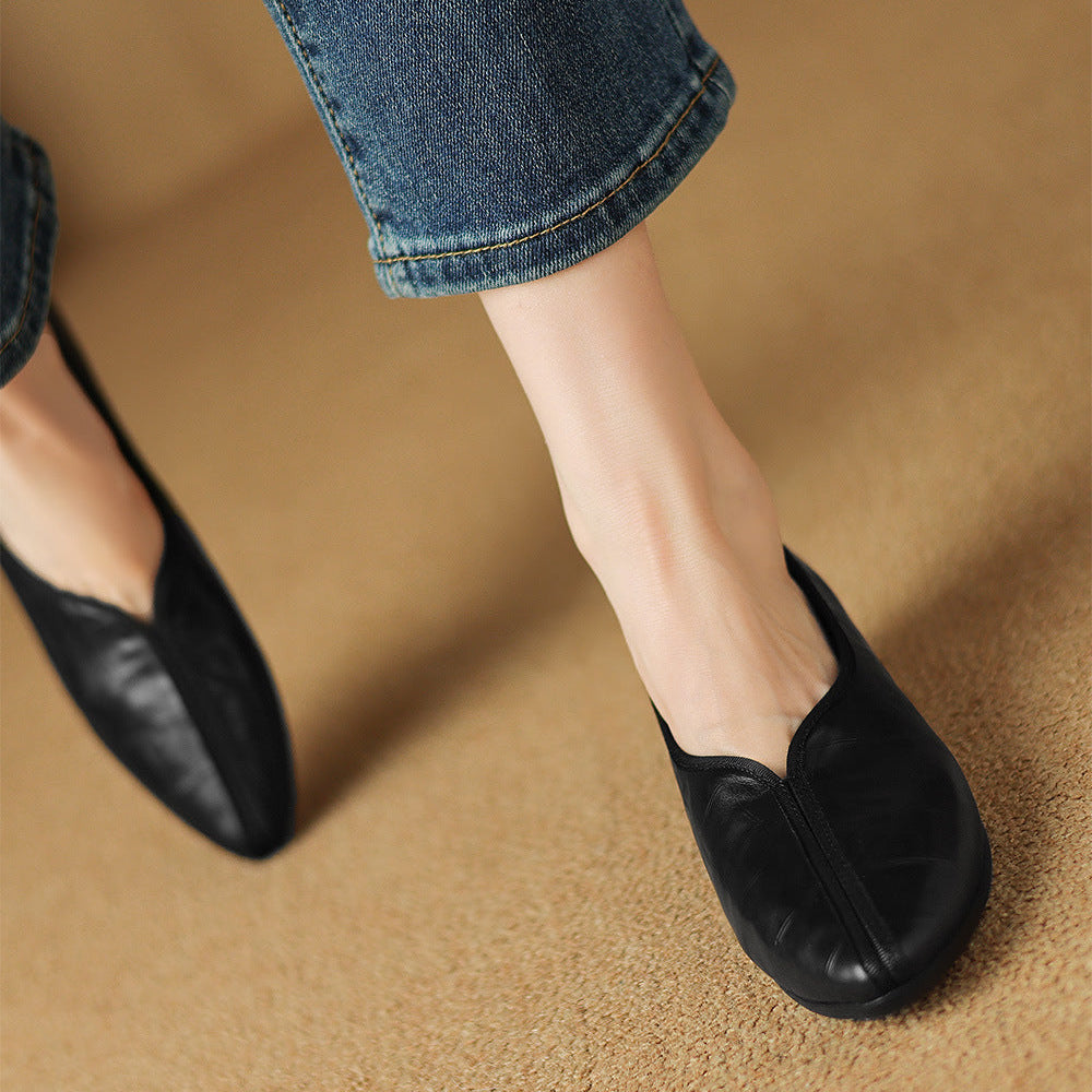 Lacey pumps i ægte læder