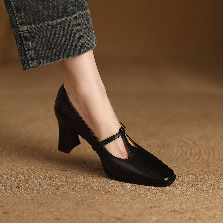 Talons Velmira en cuir véritable