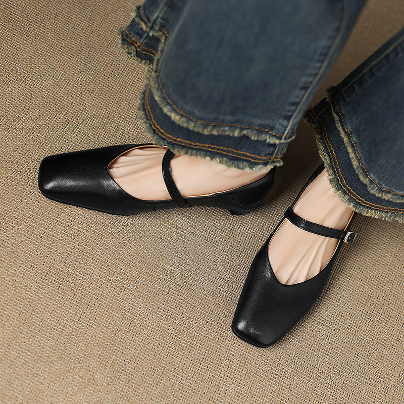 Zapatos planos Ayra de cuero genuino