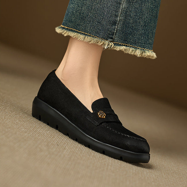 Zapatos de plataforma de cuero genuino Mira