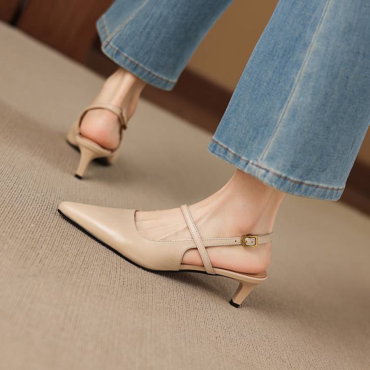 Kemi Slingbacks van Echt Leer