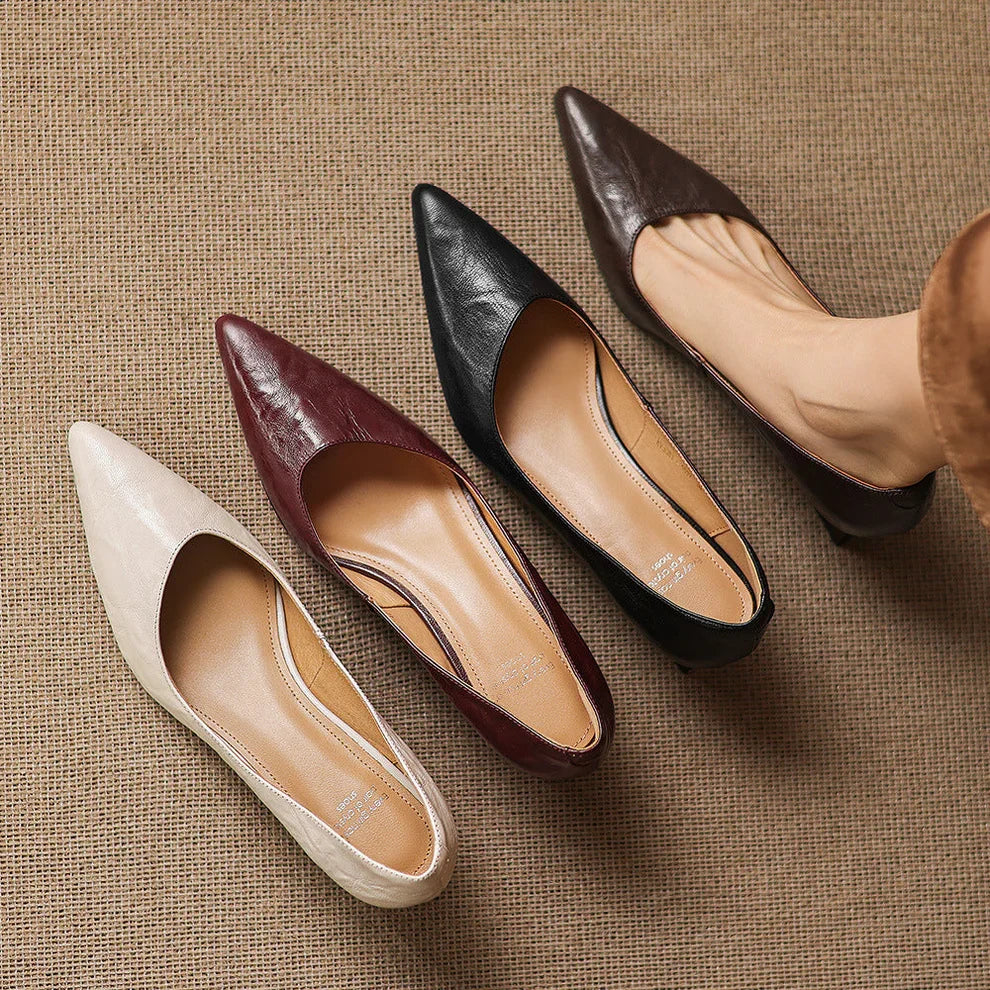 Tacones de cuero genuino Aelya