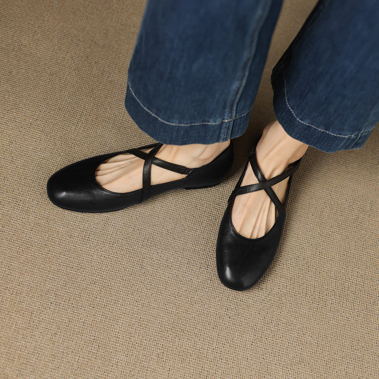 Zeor flache Schuhe aus echtem Leder