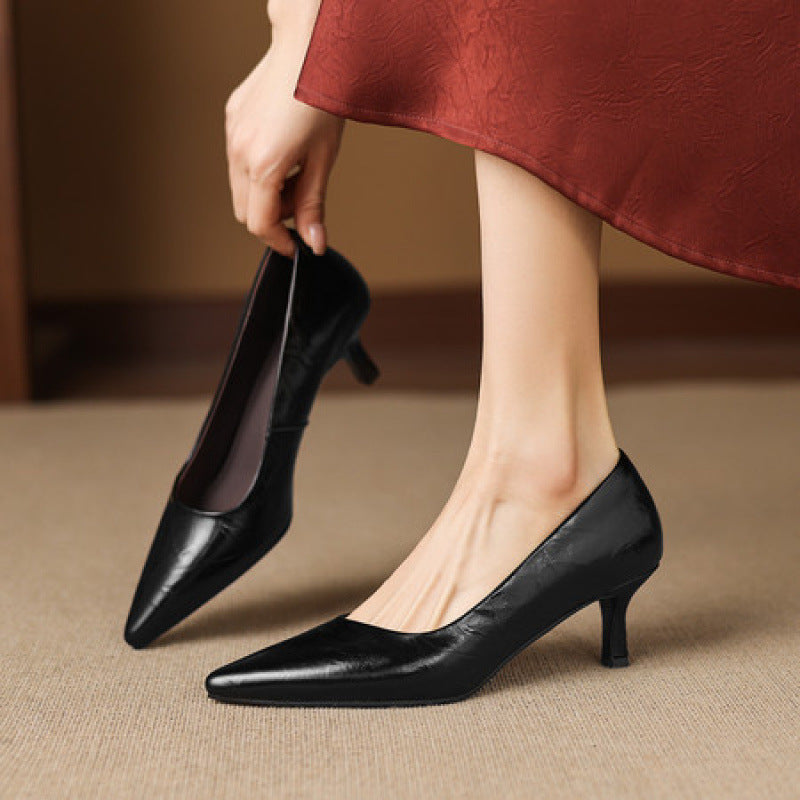 Tacones Verona de cuero genuino