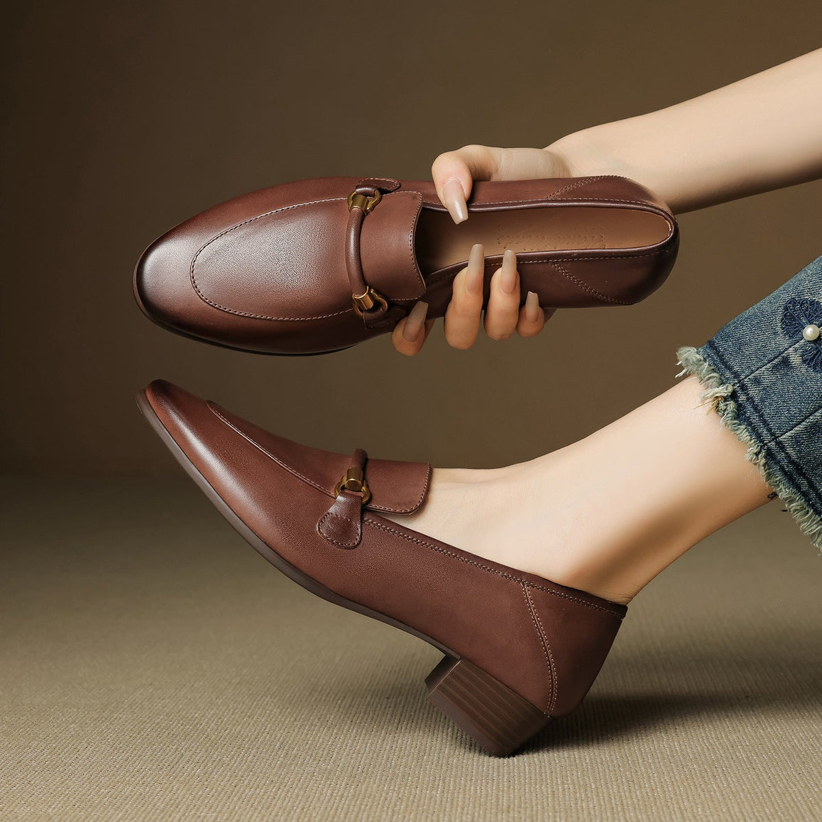 Mocassins Sera en cuir véritable