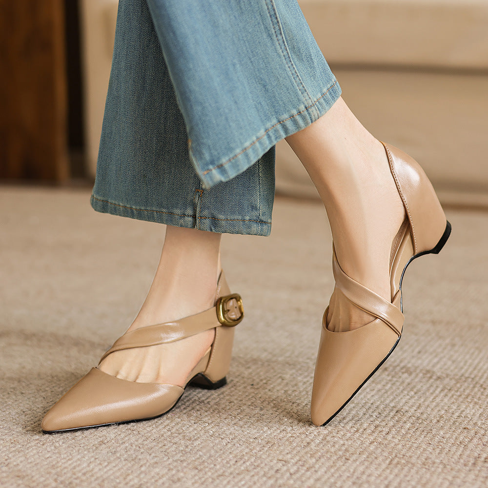 Maely Leder-Heels mit Cross-Straps