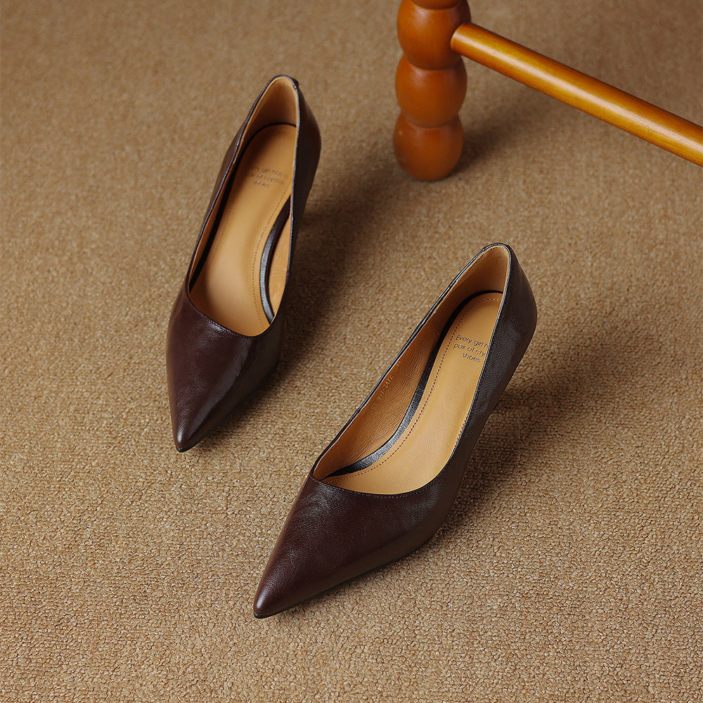 Tacones Elore de cuero genuino