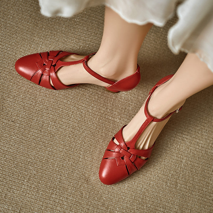 Tacones Romira de cuero genuino