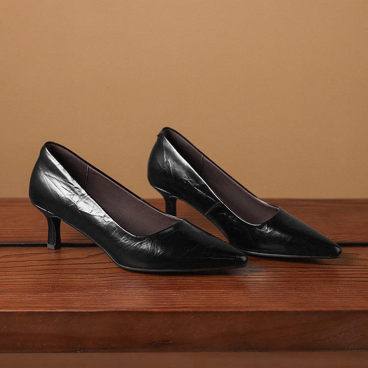 Tacones Verona de cuero genuino