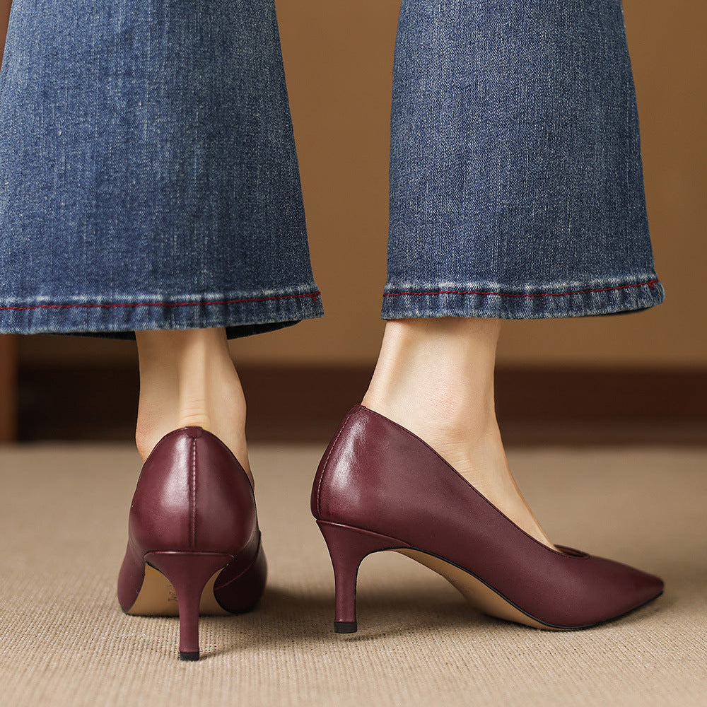 Escarpins Lenora en cuir véritable