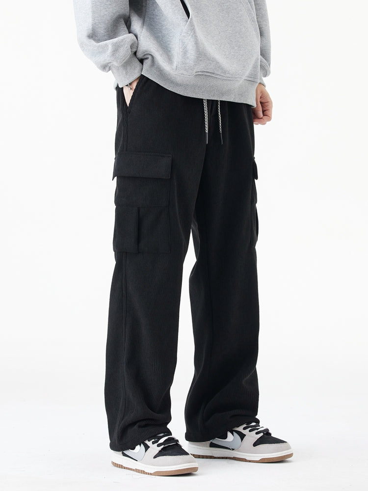 Pantalon urbain en velours côtelé et polaire