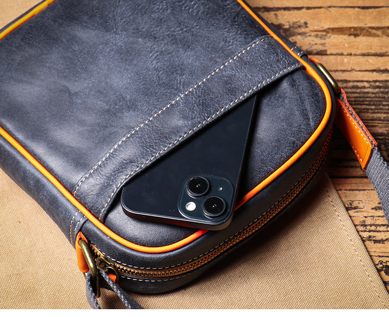 Asher crossbodytas van echt leer
