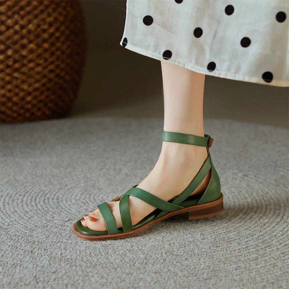 AGNIT STRAPPY LEATHER SANDALS