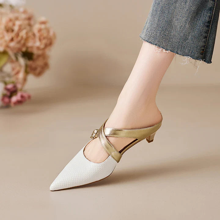 Mules Zelle in vera pelle