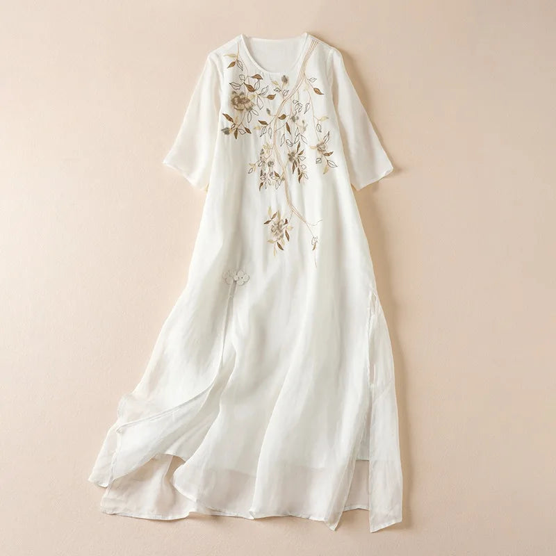 Vestido de lino Lunaria