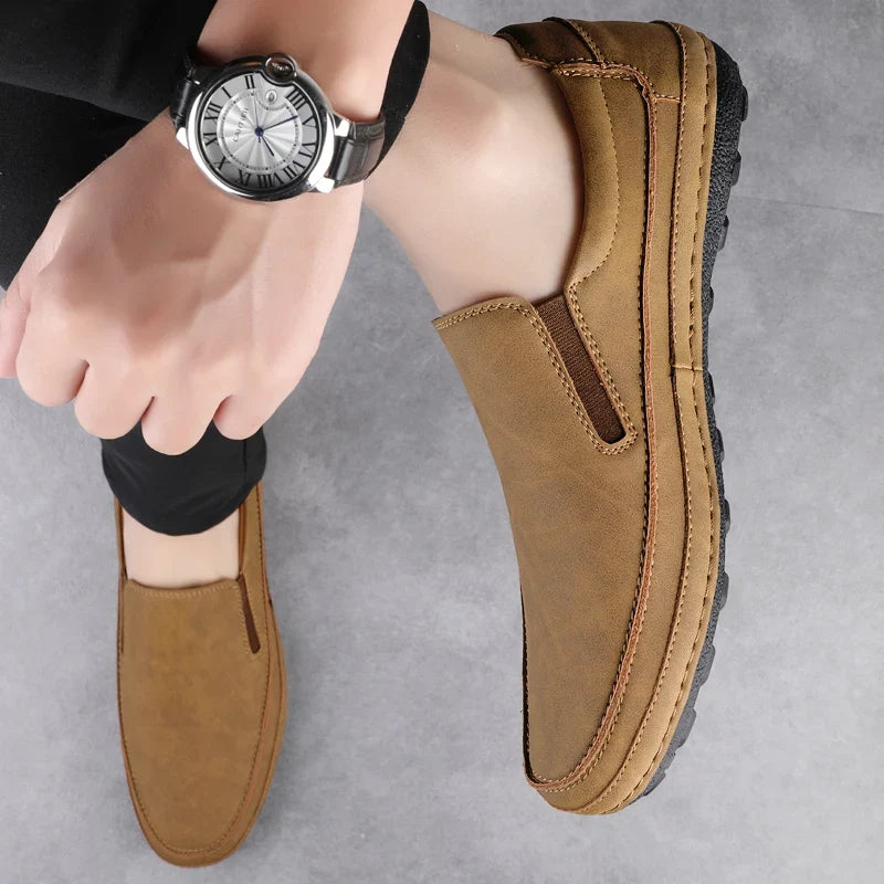Larvis loafers i ægte læder