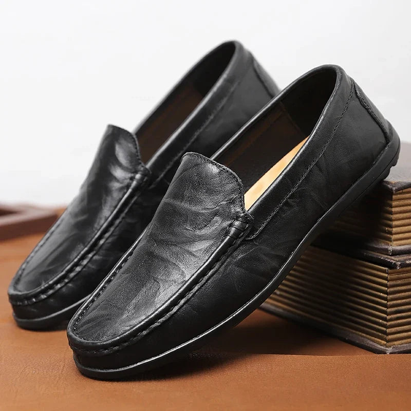 Hombre loafers i äkta läder