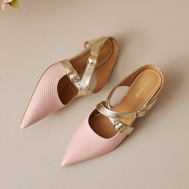 Mules Brielle de cuero genuino
