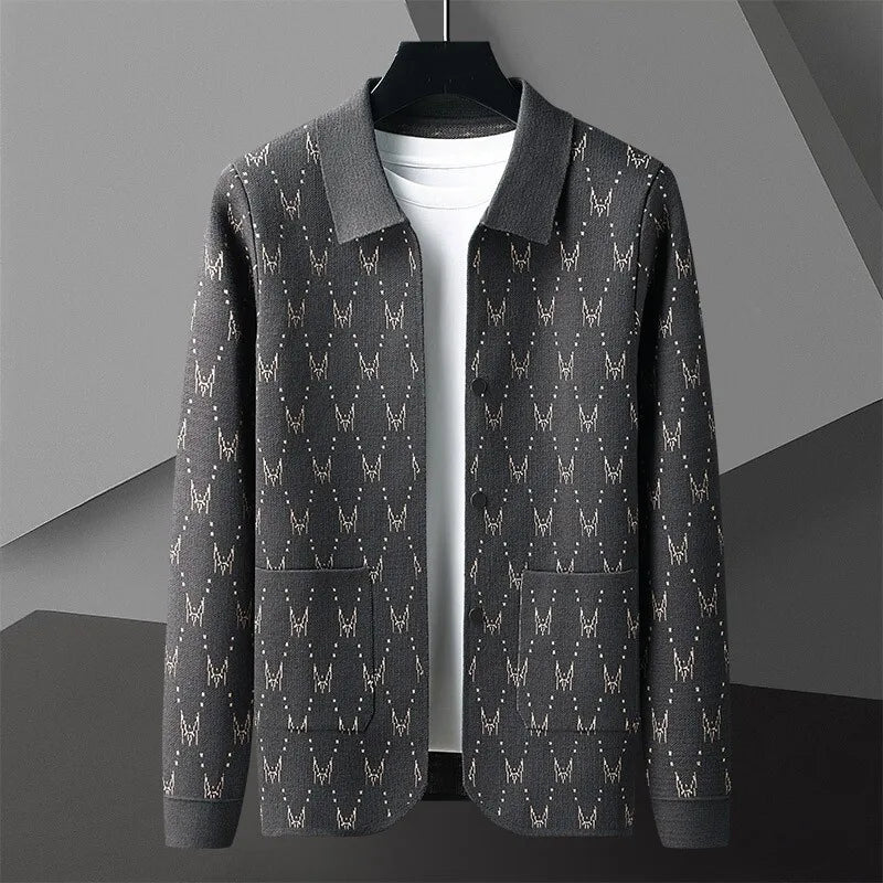 Motif Wool Cardigan