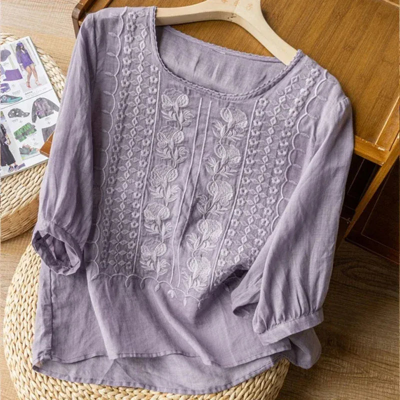 Blusa in lino Maeve