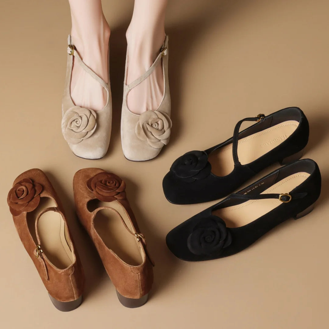 THEORA SUEDE MARY JANE HEELS