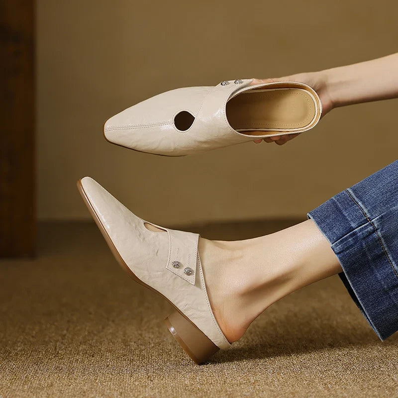 Mules de cuero genuino Agnit