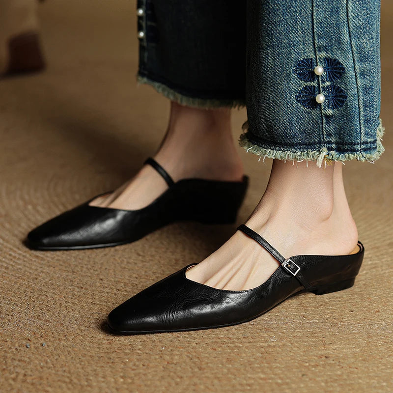 MULES EVELIS DE CUERO GENUINO