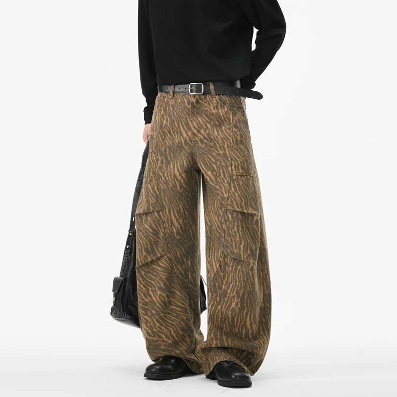 SAVINE ANIMAL-PRINT CARGO TROUSERS