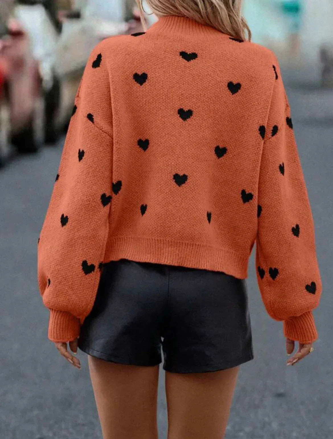 Pullover aus Strick mit Herzmotiv