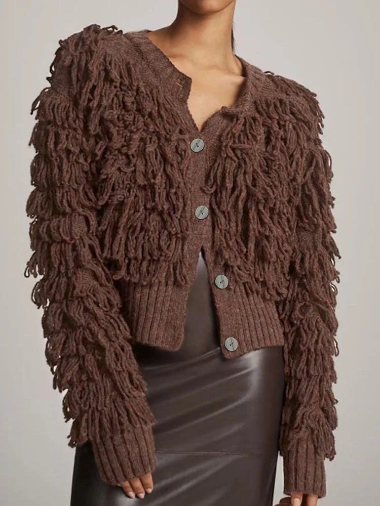 ODETTE FRINGE CARDIGAN
