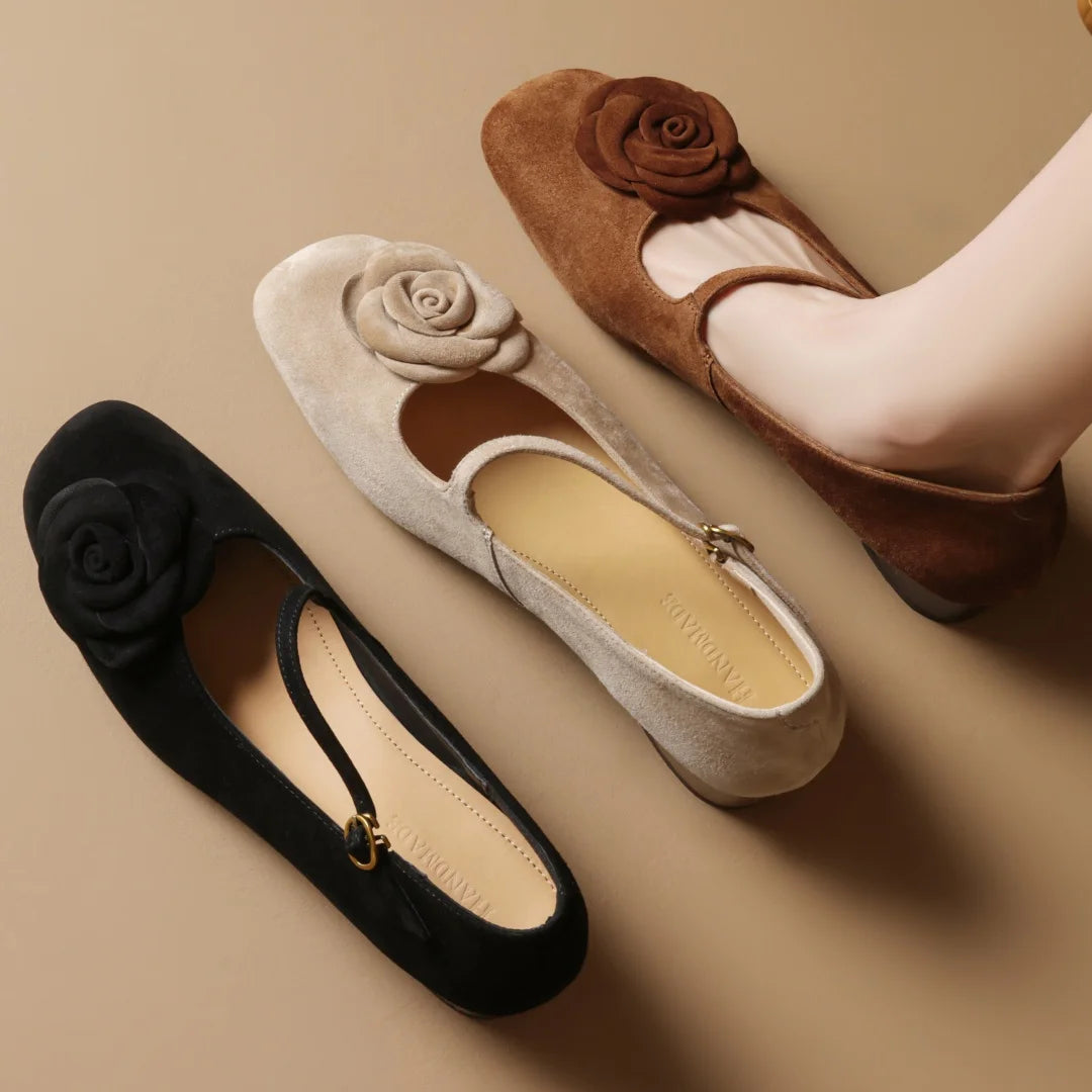 THEORA SUEDE MARY JANE HEELS