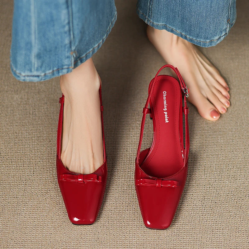 Tacones Melani de cuero genuino