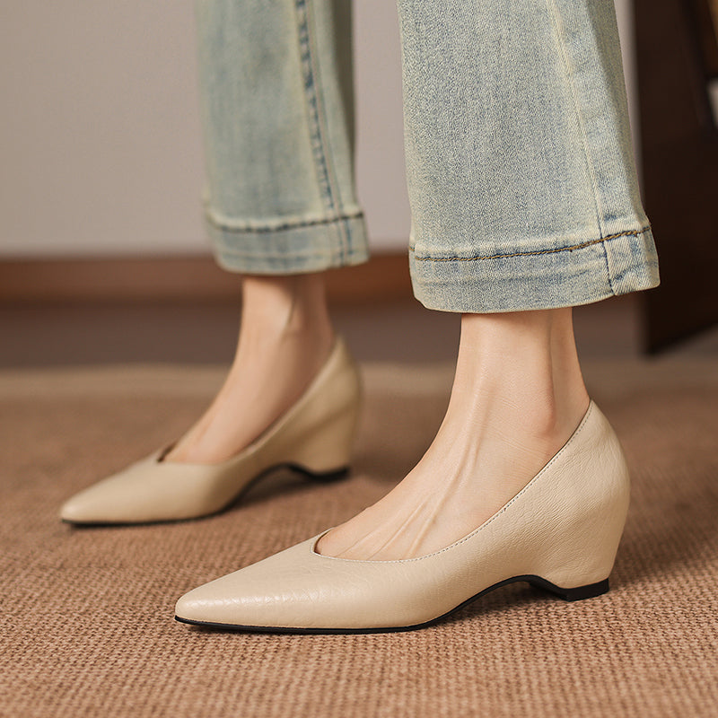 Tacones Mavi de cuero genuino con punta afilada