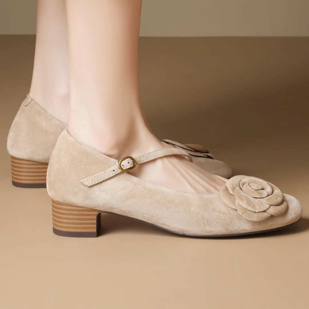 THEORA SUEDE MARY JANE HEELS