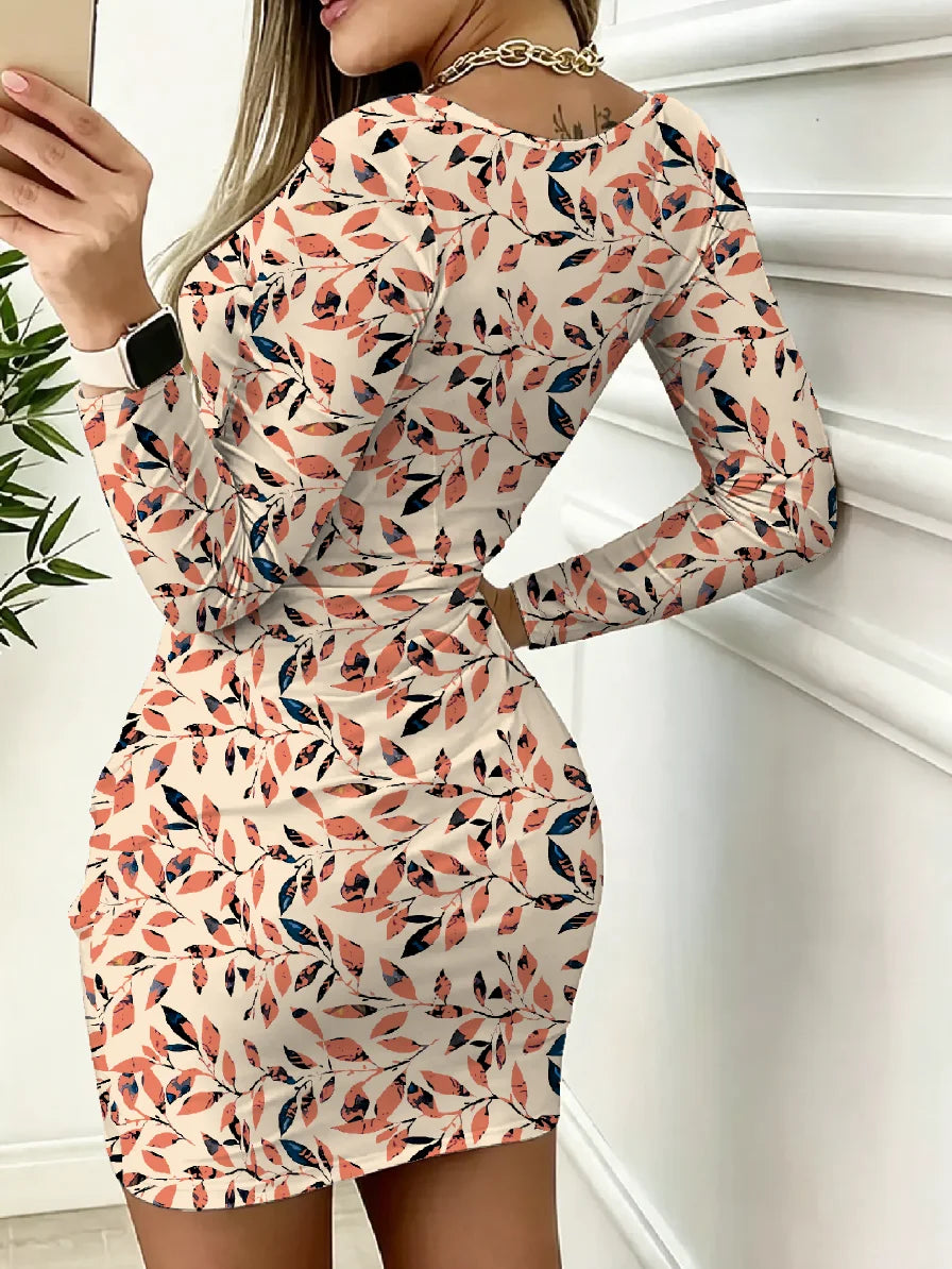 LIVIA LEAF PRINT DRESS