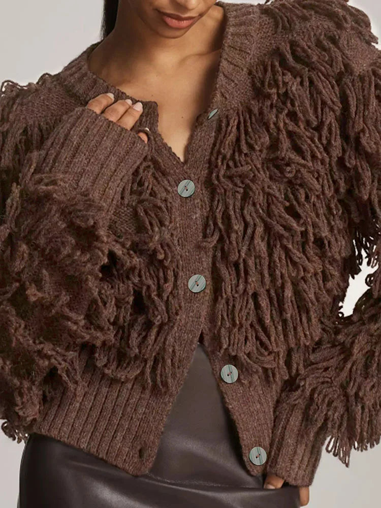 ODETTE FRINGE CARDIGAN