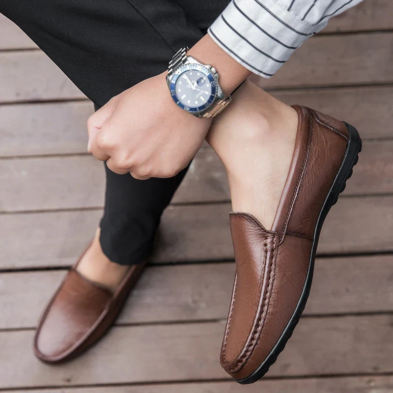 Hombre loafers i äkta läder