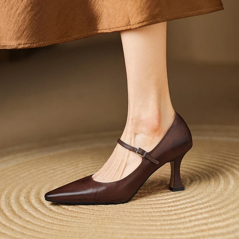Tacones Samara de cuero genuino