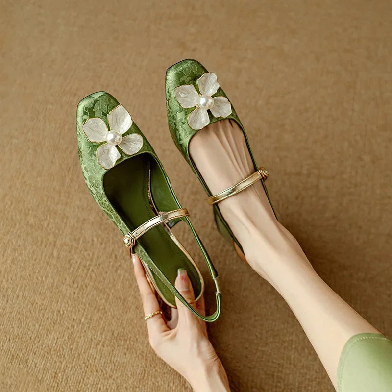 AMARA FLORAL PEARL HEELS