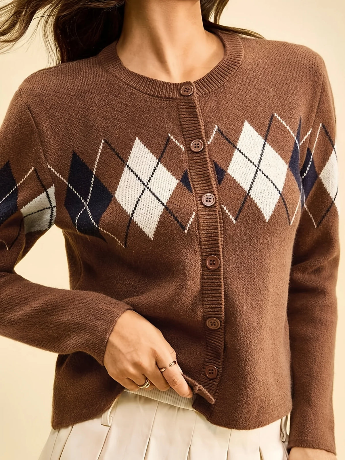 CECILE ARGYLE CARDIGAN