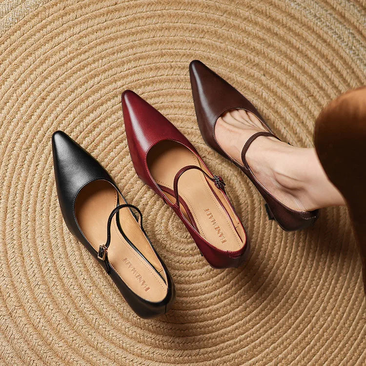 Tacones Samara de cuero genuino