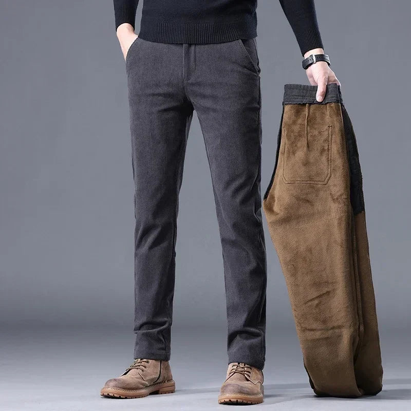 Pantaloni in velluto a coste foderati