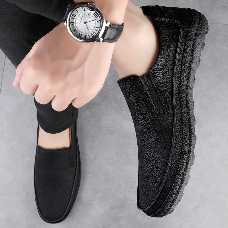 Larvis loafers i ægte læder