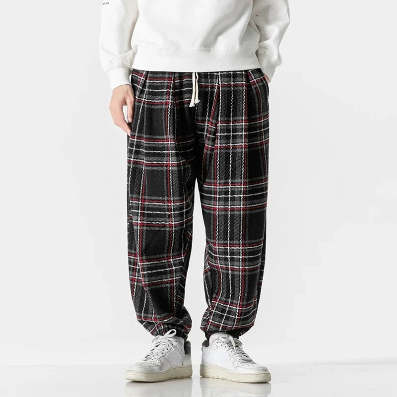 Pantalon de jogging décontracté à carreaux